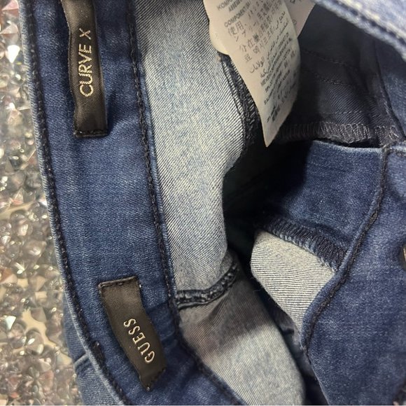 Guess curvy X jeans denim soft stretchy cute black logo on the back y2k cute - Picture 7 of 9
